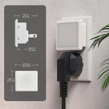 L LOHAS LED 3CCT Night Lights Plug into Wall 2-Pack, 0.3W Plug in Night Light, Dusk to Dawn, Bright Nightlight Auto-On/Off, for Adults Kids Room Bedroom Bathroom Hallway Kitchen