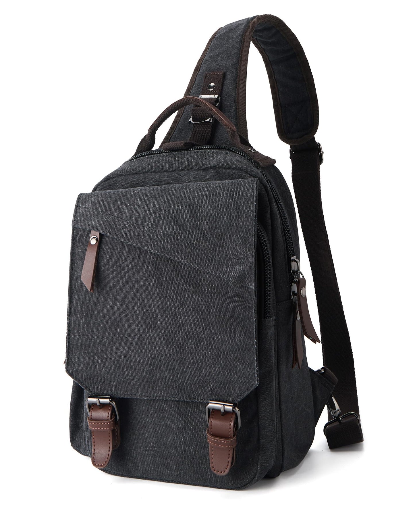 sling bag,canvas messenger bag for men,crossbody bag for women,Black