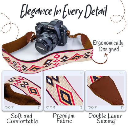 Art Tribute Camera Strap For Photographers Padded Universal Fit Neck Shoulder & Crossbody Strap Quick Release For DSLR/SLR/Mirrorless Canon Nikon Sony Olympus Compatible Great Gift for Photographers