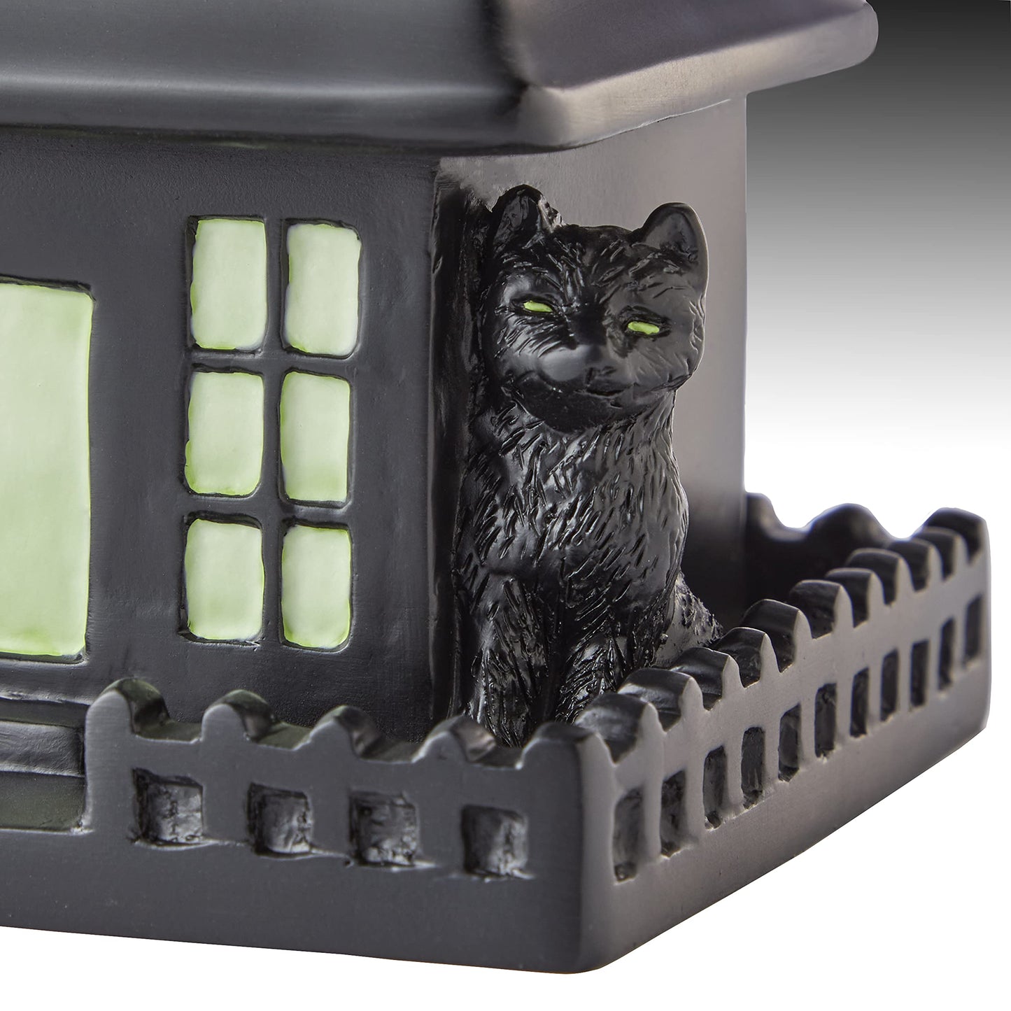 SKL Home Halloween Haunted House Glow-In-The-Dark Soap Dispenser for Bath/Kitchen & Gift, Black