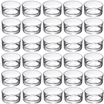 GOLDEAL 30 PCS Small Clear Glass Tealight Candle Holders,Tealight Holders Bulk Use for Weddings Parties Dinner,for 1.5" Tealight. as Well as Candle Mould…