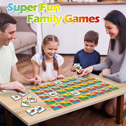 Aizweb Match Game,Memory Game, Vehicle 48 Pcs Toddler Card Games for Kids Ages 3 4 5 6,Flash Cards for Preschool Kindergarten Learning Activities,Educational Toys Homechool Supplies