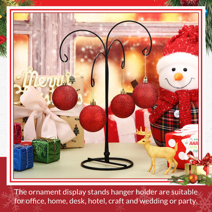 Otoolling 4 Arms Ornament Display Stand Holder 12 Inch Christmas Hanger Hook Dog Cat Glass Ball Bauble for Christmas Wedding Home Office Decoration(Black)