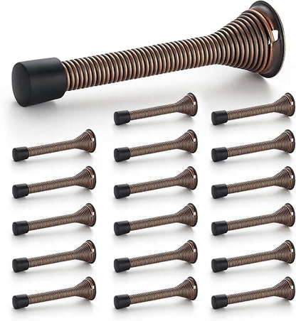 Ravinte Door Stoppers, 18 Pack Spring Door Stops with Rubber Bumper, Oil Rubbed Bronze Door Stoppers for Bottom of Door
