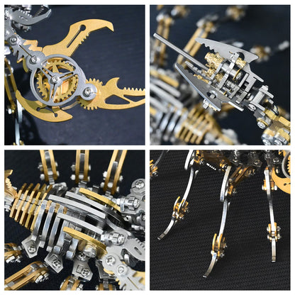 3D Metal Model Kits, Mechanical Scorpion King Gold 3D Metal Puzzle,Steel Warcraft Collection DIY Animal Brain Teasers Simple 3D Puzzles