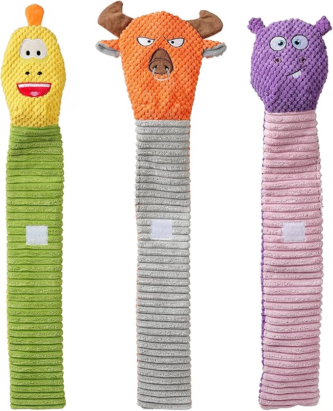 Sedioso Dog Toy Pack for Large Dogs, (3-Pack) Stuffless Dog Toys for Aggressive Chewers, Extra Long Durable Squeaky Dog Toy, Dog Puzzle Toy for Small, Middle, Large Breed