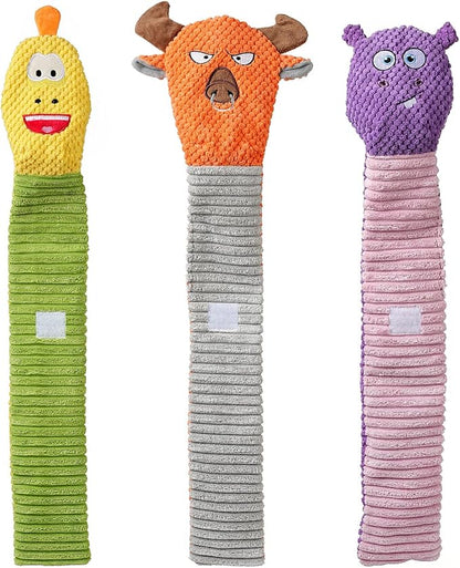 Sedioso Dog Toy Pack for Large Dogs, (3-Pack) Stuffless Dog Toys for Aggressive Chewers, Extra Long Durable Squeaky Dog Toy, Dog Puzzle Toy for Small, Middle, Large Breed