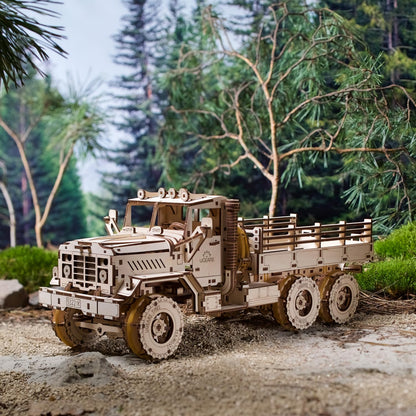 UGEARS Cargo Truck 3D Wooden Puzzles for Adults - Wooden Model Kits for Adults Cars Kits for Adult Puzzle Model Truck Kits Mechanical Models Brain Teaser, Hobby Set