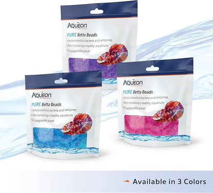 Aqueon Pure Betta Beads, Blue (Pack of 2)