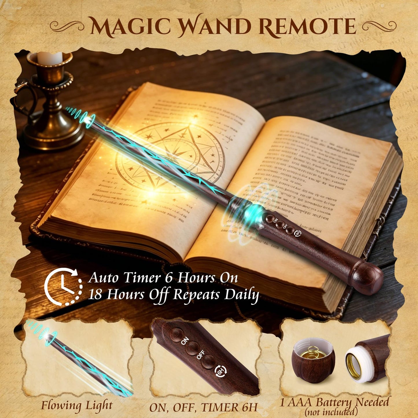 Floating Candles with Wand for Halloween Decorations: Upgraded 20Pcs Magic LED Hanging Floating Candle Battery Operated Flameless Candles with Timer for Birthday Gifts Halloween Party Indoor Décor