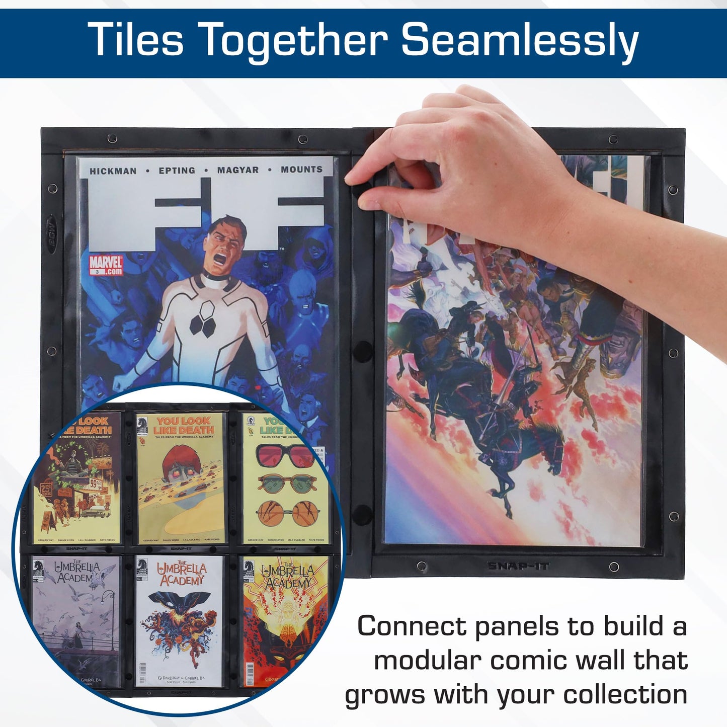 BCW Snap-It Comic Book Display System – 12-Pack | Wall-Mountable Panels for Current & Silver Age Comics | Modular, Binder-Compatible Storage for Collectors