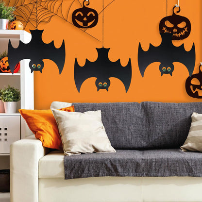 Manortang Bats Hanging Halloween Decorations with Glowing Eyes 3pcs Spooky Stylish Décor for Fun Halloween…