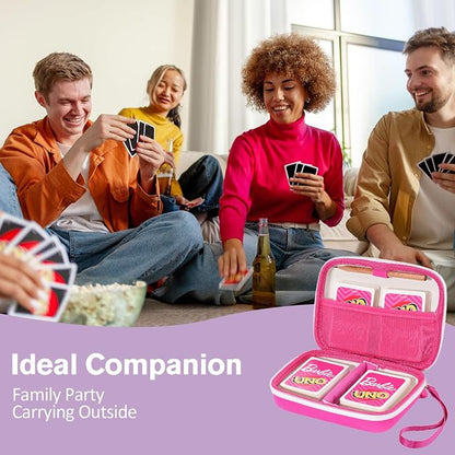 ProCase Hard Playing Card Game Carrying Case, Travel Storage Box Holds 300+ Trading Cards, Bag Holder for Classic Board Game UNO, Five Crowns，SKYJO, PlayMonster and More (Case Only) -Pink