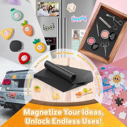 FINDMAG Magnetic Sheets (8” x 10”), Pack of 25, Flexible Magnet for Hanging Pictures, Photos, Paper Magnet for Dies, Adhesive Magnetic Sheets for Fridge, Locker, Cabinet Doors.