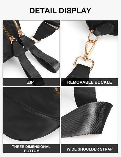 Spacious Nylon Crossbody Bag Bum Bag Handbags Wallets Purses Trendy Shoulder Bag for Women