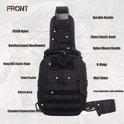 ANTARCTICA Tactical Sling Pack Military Shoulder Bag Molle Assault Range Bag Backpack 1050D