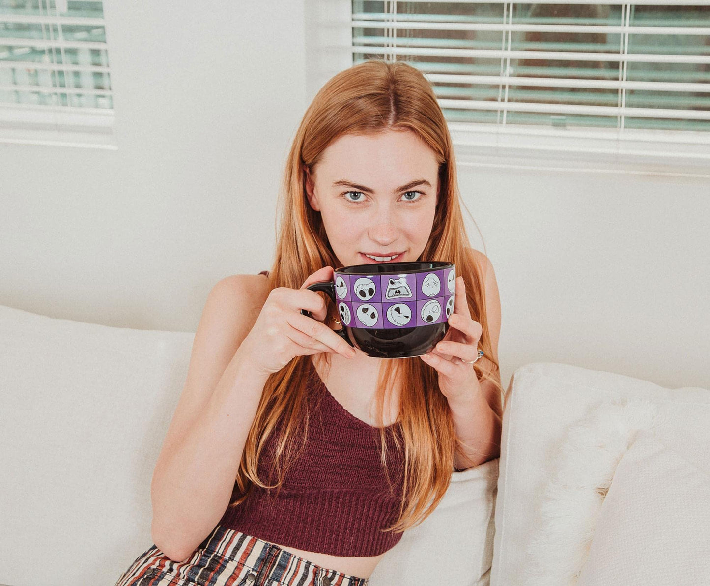 Nightmare Before Christmas Disney The Jack Expressions Ceramic Soup Mug | Bowl For Ice Cream, Cereal, Oatmeal | Large Coffee Cup For Espresso, Caffeine | Home & Kitchen Essentials | Holds 24 Ounces