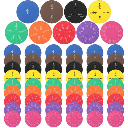 Sayglossy 6 Sets Fraction Circles Set for Math Classroom Fractions Manipulatives Math Manipulatives for Home School Supplies