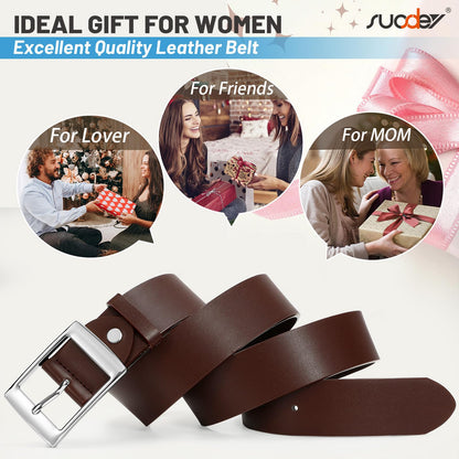 SUOSDEY Fashion Womens Leather Belts,Wide Waist Belt with Pin Buckle for Jeans Pants Dresses,1.5" width