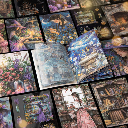 392 Pre-Cut PET & 60 Large Washi Scrapbooking Sticker for Junk Journal - 120 Sheets Magic Halloween Vintage Gothic Stickers Book for Scrapbook Supplies Bullet Journaling Planner Collage Gifts
