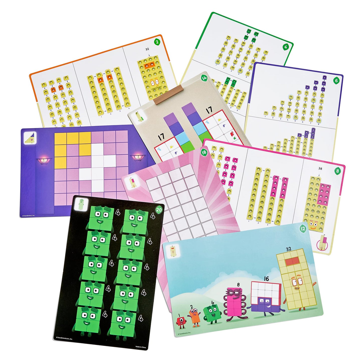 hand2mind Numberblocks 31-40 MathLink Cubes Activity Set - Learn Numbers & Early Math Skills, Preschool and Kindergarten Learning Activities, Educational Toys for Kids, Counting Math Manipulatives
