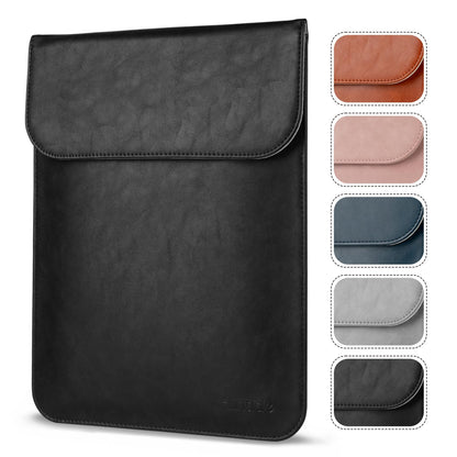 Allinside 15-16 inch Laptop Sleeve Case Compatible with MacBook Pro 16 2021-2026/MacBook Pro 15 2016–2019, Waterproof PU Leather Laptop Sleeve Bag Protective Vertical Case Cover, Black