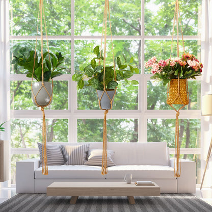 Newwiee 20 Pcs 48 Inches Macrame Plant Hangers Jute Rope Plant Holder Plant Hanger Indoor Rope Plant Hanger for Home Indoor Outdoor Garden Planter Flower Pot Holder Basket