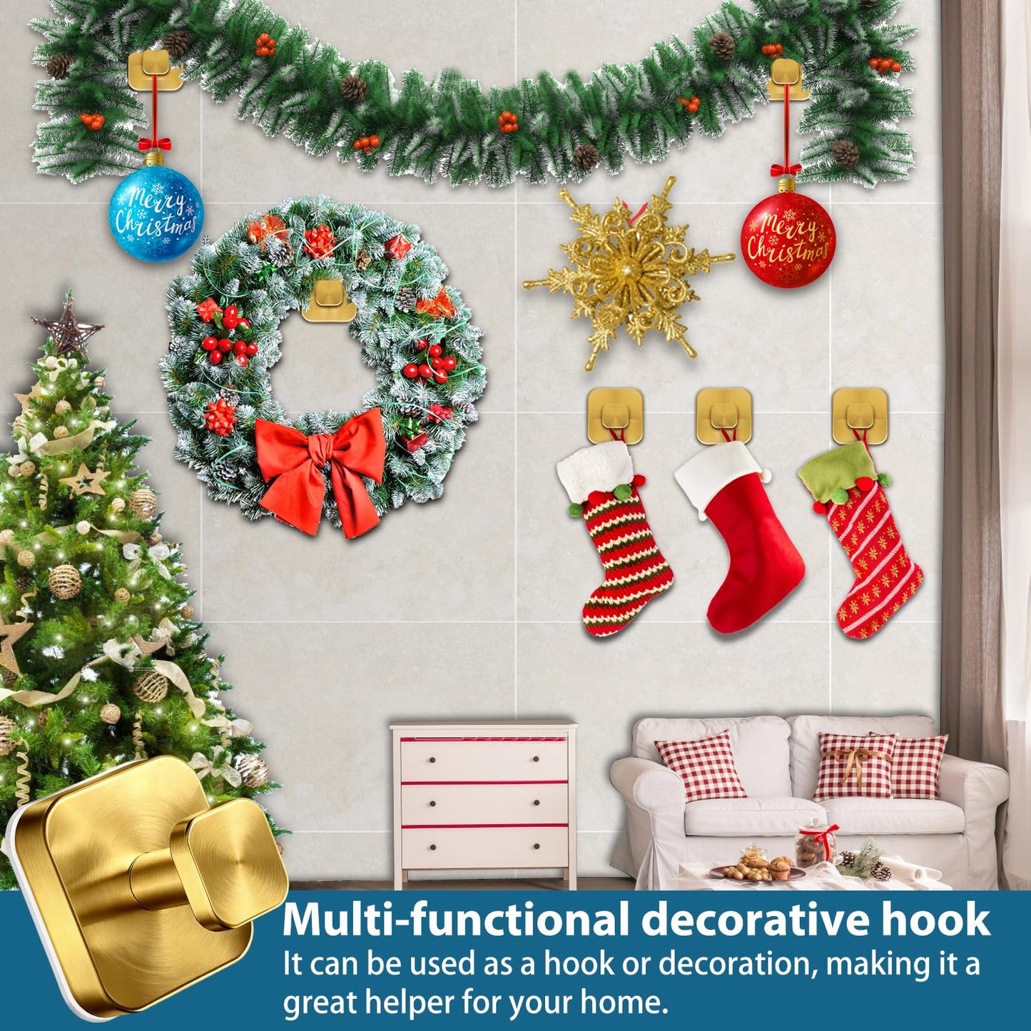 AbluFirst Suction Cup Hooks for Shower,No-Drill Removable Duty Shower Suction Cup Wreath Hooks for Bathroom Wall, Glass, Windows,Mirrors Kitchen to Hang Towels,Robes,Coat, Loofah-Gold(4 Pack)