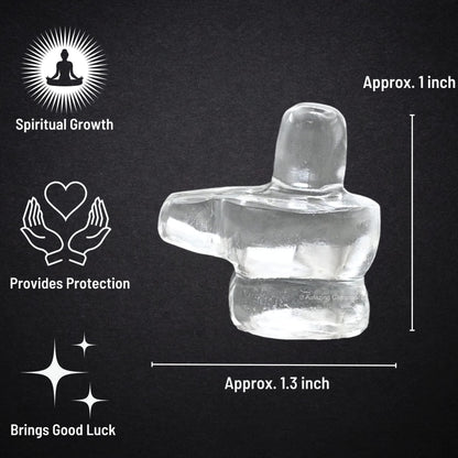 Amazing Gemstone Shiva Lingam Stone Clear Quartz Crystal - Shivling for Pooja, Home Office Room Decor Made of Healing Crystals and Healing Stones - Adiyogi Shiva Lingams