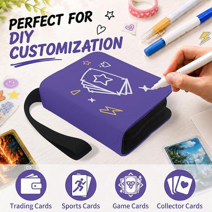 1 Pocket Card Binder with Zipper, 100 Pockets Mini Trading Card Album, Premium PU Leather Single Card Binder, Small Display Folder for TCG & Sports Cards