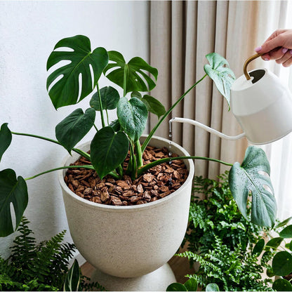 KOL Planters Flower Pots, Large Plastic Urn Planters for Indoor Outdoor Plants, Beige Pedestal Planter Pots, 23 Inch Tall Decorative Planters with Drainage Holes & Plugs for Patio Garden, 1 Pack