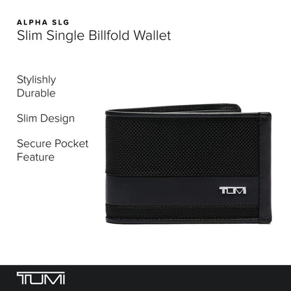 TUMI - Alpha Slim Single Billfold - Men's Ballistic Nylon Wallet - Hidden Card Pocket - Black
