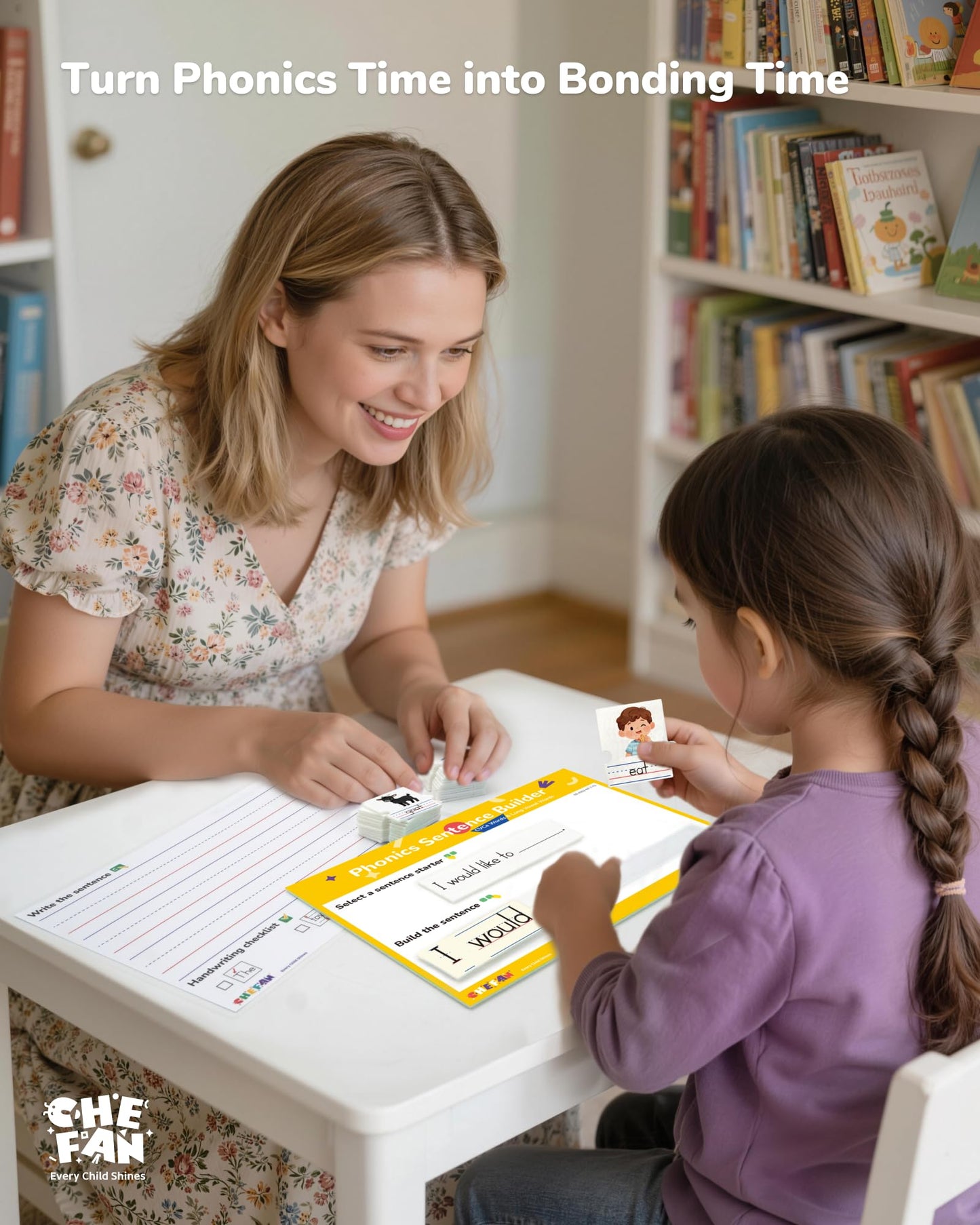 CHEFAN Sentence Building for Kids, CVCE & Long Vowel Word Games, Silent E Phonics Reading & Writing Activity, Kindergarten & Preschool Classroom Must Haves
