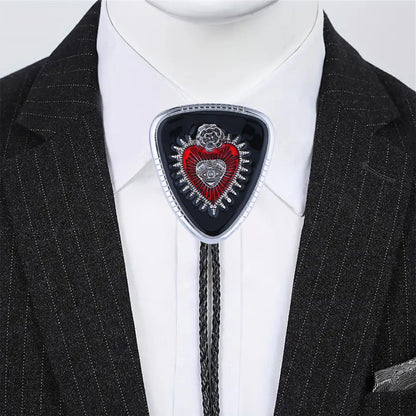 GelConnie Bolo Tie Black Vincent Vega Bolo Tie for Men Women Goth Cowboy String Ties Western Bolero Ties Men