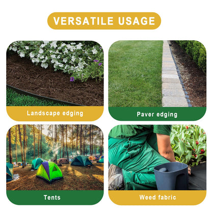 Aolabela 200 Pack 8 Inch Plastic Landscape Edging Anchoring Stakes Garden Lawn Yard Spikes Landscaping Stakes for Paver Edging, Weed Barrier, Tent, Artificial Turf