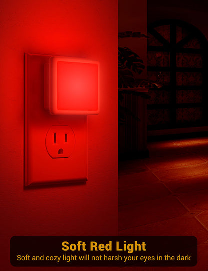 JandCase Night Lights Plug into Wall 2 Pack, Plug in Night Light with Dusk-to-Dawn Light Sensor, 3000K Soft White 0.3W, LED Nightlight for Bathroom, Adult, Hallway