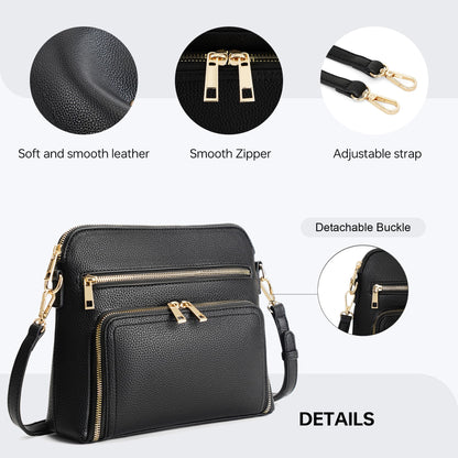 Goinsound RFID Crossbody Bag for Women Crossbody Purses for Women with Built in Wallets Black