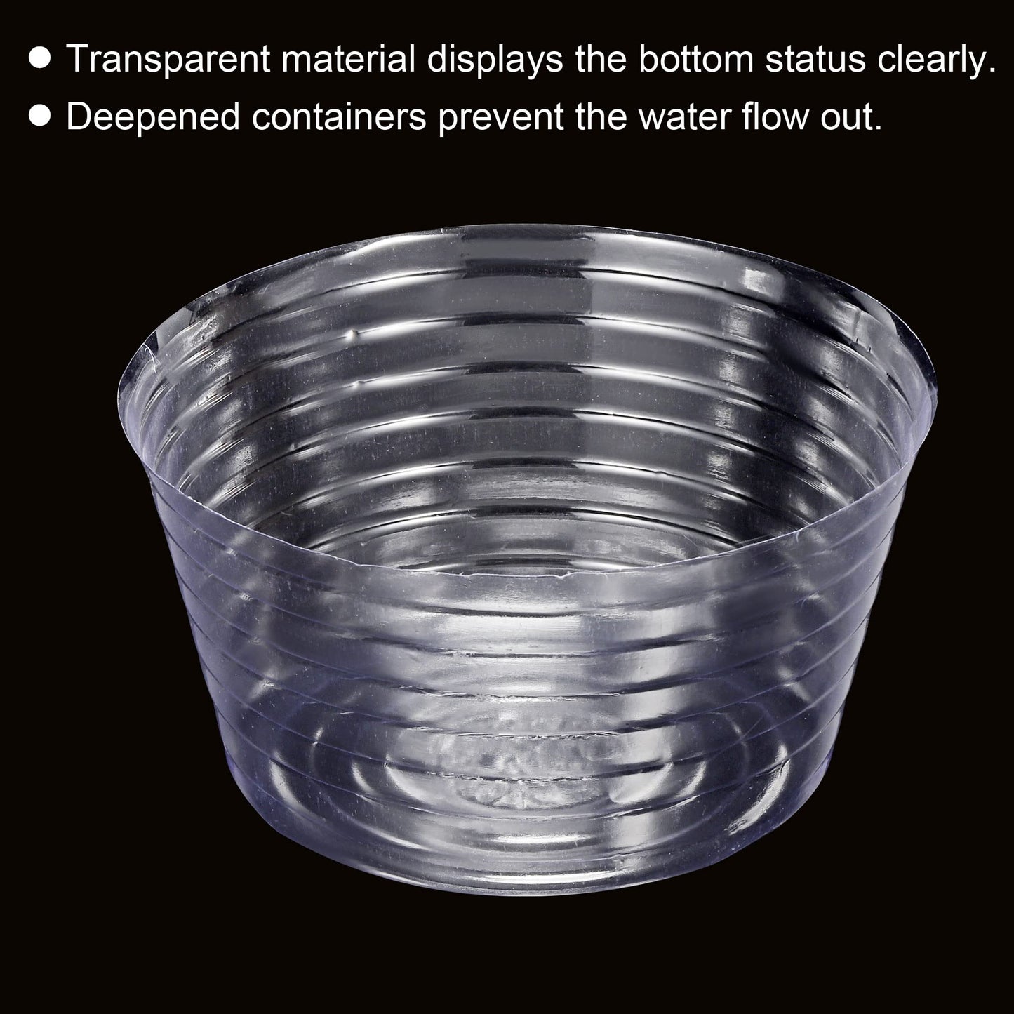 MECCANIXITY Plant Pot Saucer 6.7 Inch Plastic Round Deepened Flower Drip Tray for Indoor Outdoor, Clear Pack of 10