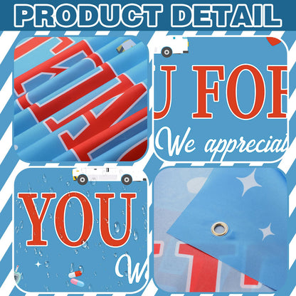 Fanfanwin 3 Pcs Thank You Nurse Doctor Banner We Appreciate Medical Decoration Thanks for All You Do Nurses Backdrop for Nursing RN Celebration Red Blue Hospital Healthcare Retirement Supplies