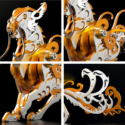 3D Metal Puzzles,3D Metal Puzzle for Adults,Mechanical Model Kit Orange Lu Wu,Steel 3D Puzzles Stainless Steel Ornaments for Adults Home Decor Art Craft Gifts Toys