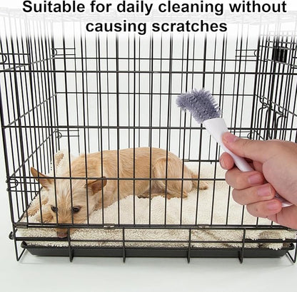 2pcs Bird Cage Cleaner with Long Handle, Bird Cage Brush Droppings Removal Tool for Small Animals Remover Parrot Bath Perches Cleaning Accessories