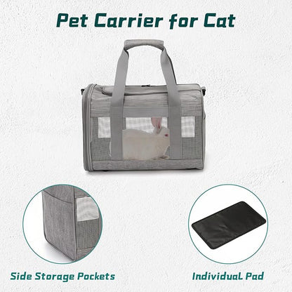 PINVNBY Small Pet Carrier, Guinea Pig Carrier, Bunny Carrier for Travel Camping Outdoor, Breathable Pet Portable Hand Bag for Hamster Rabbit Guinea Pig（Gray）