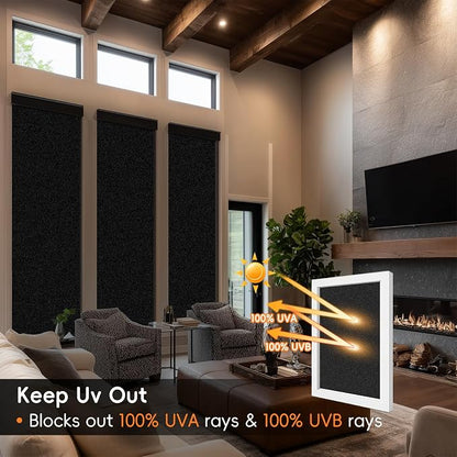 Blackout Window Privacy Film, Removable Window Cover Static Cling, Darkening Light Heat Blocking, Window Tint for Home Garage Bedroom Day Sleep, Black 23.6 Inch * 78.74 Inch