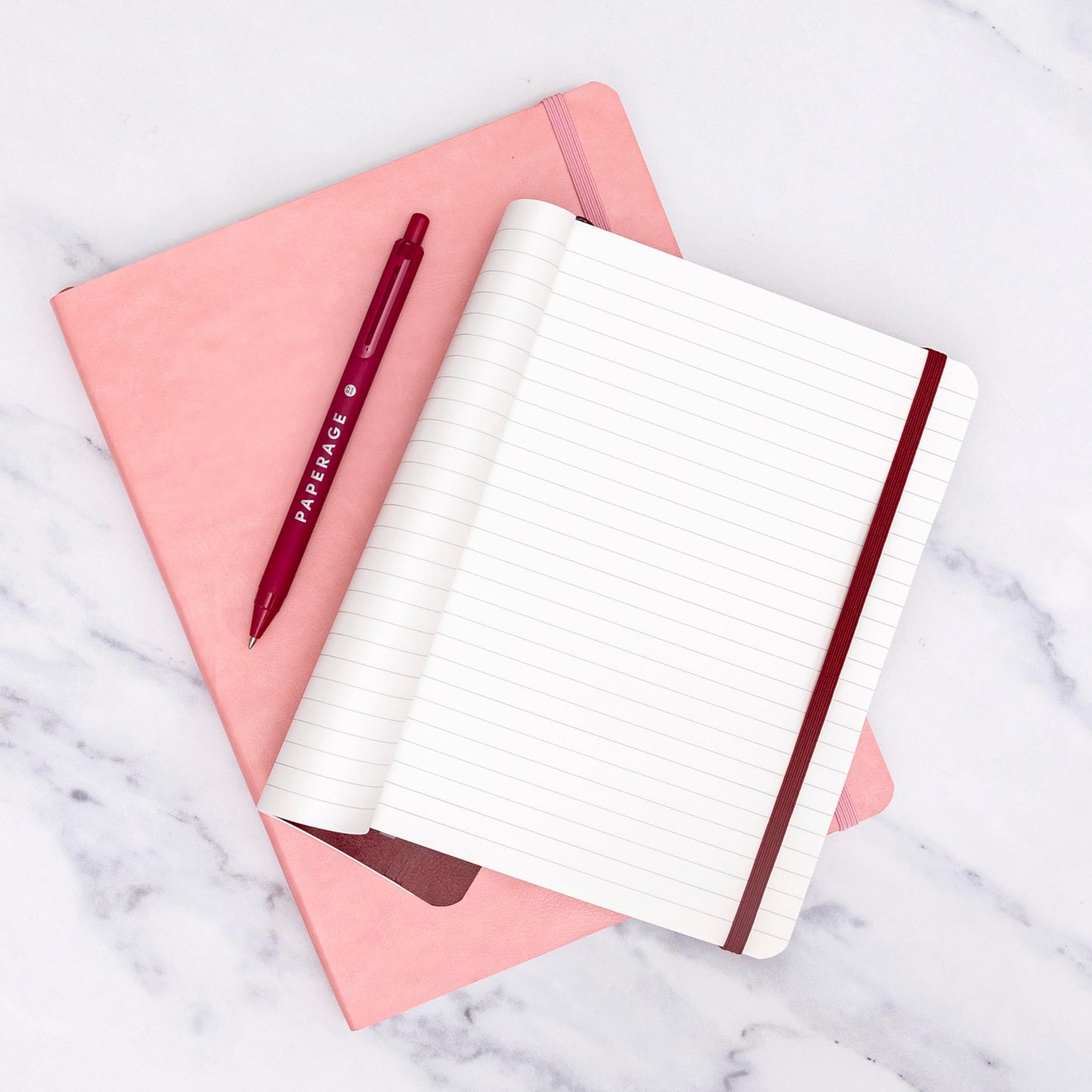 PAPERAGE Softcover Lined Journal Notebook (Black), 160 Pages, Medium College Ruled Notebook, 5.6 inches x 7.9 inches - 100 GSM Thick Premium Paper, Soft Vegan Leather Journal for Home, Work & School