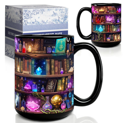 Magic Book Mug Gifts for Book Lovers, Reading mug Gift for Women Readers Librarians, Fantasy Fans, Bookworm gift for Writers on Birthday, Novelty library Coffee mugs, Funny Bookish mug gifts(15oz)-14