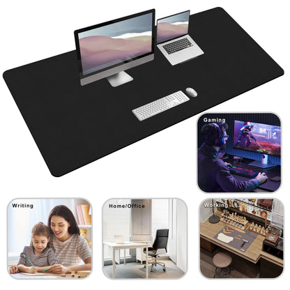 Vyaaa 59" x 28" Extra Large Leather Desk Mat, XXXL Desk Pad Protector, Huge Black Mouse Pad, Office Desk Mat for Home & Office, (Black) ﻿
