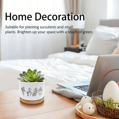 EVIHCG Gardening Gifts Planter Pots, Gardener Gifts for Women Mom Grandma, Gardening Lovers Ceramic Succulent Plant Flower Planters for Home Office Desk Table Shelf(No Plants)