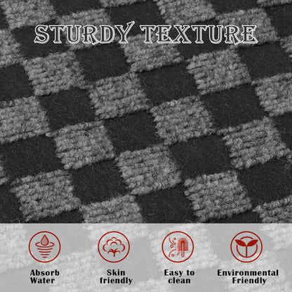 AYOHA Runner Rug 2' x 6' Indoor/Outdoor Carpet Runners, Hallway Kitchen Entryway Bedroom Area Rugs with Natural Non-Slip Rubber Backing, Garage mat, Checkered Black Custom