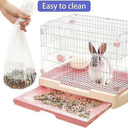 upcessory 50 pcs Disposable Cage Liners, Clear Plastic Rabbit Cage Liner Bag, Universal Toilet Film for Bunny, Hamster, Totoro, Hedgehog, Guinea Pig and Small Animals.