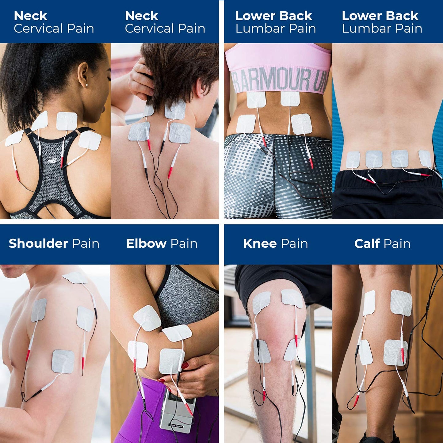 TENS 7000 Official TENS Unit Electrode Pads, 48 Pack, Premium Quality OTC Replacement Pads, 2" X 2", Compatible with Most Stim Machines Value Pack Replacement